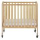 Folding Wooden Baby Crib With Mattress for Children - Baby Cot, Travel Sleeper Folding Baby Crib with Wheels, Natural, Large