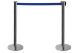 2 Silver Pole with 150CM Blue Tap Stanchion For Crowd Control