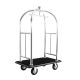 Hotel Lobby Stainless Steel Trolley Luggage Cart Silver with Black Carpet, High Quality Anti-Fingerprints, Hotel luggage trolley