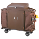 Housekeeping Service Cleaning Trolley with Wheel & Door for Hotel, Laundry, Holiday Resorts - Brown