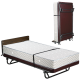 Upright Standing Rollaway Bed Foam and Wrought Iron Metal Single Bed with 6-Inch Contemporary Premium Mattress, Lockable Wheels