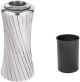 Hotel Lobby Silver Standing Ashtray with Public Area Dustbin Bin – Spiral Shape - Stainless Steel – Container bin with ashtray Inside Bucket – 12 Litre