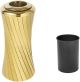 Hotel Lobby Golden Standing Ashtray with Public Area Dustbin Bin – Spiral Shape - Stainless Steel – Container bin with ashtray Inside Bucket – 12 Litre