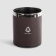 Open top Steel Recycle Bin, Polishing Waste Bins For Bathroom, 2 Section Divider, Fire Rated, Leather Material, Round Shape 7L