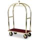 Hotel Lobby Stainless Steel Trolley Luggage Cart Golden with Red Carpet, High Quality Anti-Fingerprints, Hotel luggage trolley