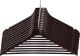 Wooden Anti Theft Coat Hangers with Pants Bar, Ring Lock, Dark Brown Color With Pants Bar Hanger (10 Packs)
