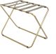 Golden Folding Luggage Rack, Stainless Steel Luggage Rack, Suitcase Stand, Grey fabric straps, Easy to Handle