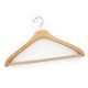 Wooden Hangers with Velvet Bar - Color: Natural - Rotatable Chrome Silver Hook, Sustainable & luxury Hanger for Hotel