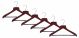 Wooden Deluxe Coat Hangers , Walnut Color With Black Texture Bar & Swivel Hook, Brown (06 Packs)