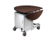 Room Service Trolley, Stainless Steel Finished, With MDF Table 4 steering wheel / 2 breaking wheel,  With Food Warmer