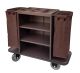 Housekeeping Service Cleaning Trolley with Wheel for Hotel, Laundry, Holiday Resorts - Brown