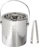 Double Wall Insulated Ice Bucket Set I Lifetime Warranty Against Rust I Hammered Design I Capacity-1.5L I Free Ice Tong