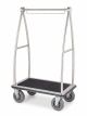 Hotel Lobby Stainless Steel Trolley Luggage Cart Silver with Black Carpet, Triangle Style, High Quality Anti-Fingerprints, Hotel luggage trolley