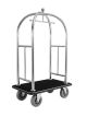 Hotel Lobby Stainless Steel Trolley Luggage Cart Silver with Black Carpet, High Quality Anti-Fingerprints, Hotel luggage trolley