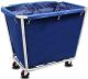 Heavy Duty Hotel Linen Trolley, Lobby Laundry Sorter Cart with Removable Cover & Wheel, Blue