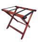 Foldable Wood Luggage Rack, High Quality Luggage Rack for Guest Room Bedroom Hotel, Black Straps