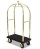 Hotel Lobby Stainless Steel Trolley Luggage Cart Golden with Black Carpet, High Quality Anti-Fingerprints, Hotel luggage trolley