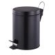 Stainless Steel Pedal Bin 3L Black, Pedal Bin, Bathroom Pedal Bin 3L, Office Pedal Bin, Round Shape, Black