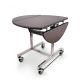 Room Service Trolley, Stainless Steel Finished, With MDF Table 4 steering wheel / 2 breaking wheel, Without Hot Box