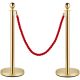 2 Golden Pole with 1.5M Red Twin Rope Stanchion For Crowd Control