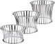 Cake/Pastry Display Round Tray, Black Porcelain Flat Plate with Hollow Metal Base Buffet Elevation, Small, Medium & Large Buffet Risers (Full Set)
