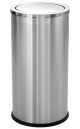 Swing Lid Trash Can, Large Capacity Stainless Steel Trash Bin, Round Shape, Silver 