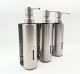 Wall Mounted Triple Soap Dispenser, Stainless Steel Durable Pump Head To Handle A Variety Of Liquids, Silver & Round